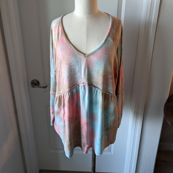 Pastel Tie Dye Jersey Knit Top - Picture 2 of 7